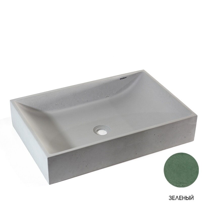 Изображение товара Раковина Onlybeton Волна 60x40 см накладная бетон зеленый матовый
