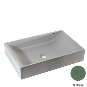 Изображение товара Раковина Onlybeton Волна 0111006208, 60 х 40 см, накладная, зелёный матовый