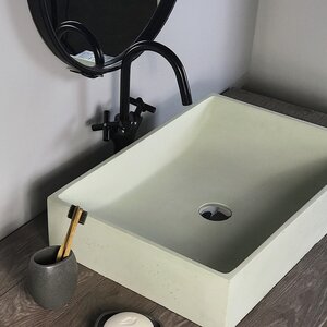 Изображение товара Раковина Onlybeton Волна 0111006209, 60 х 40 см, накладная, оливковый матовый