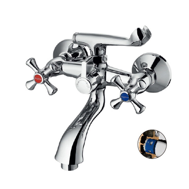 Изображение товара Смеситель Cron CN3042 для ванны и душа с душевым гарнитуром, хром