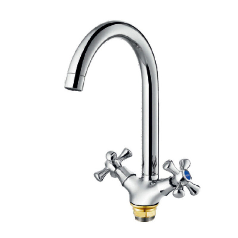 Изображение товара Смеситель для кухонной мойки Cron CN4242-2 хром двухвентильный с поворотным изливом