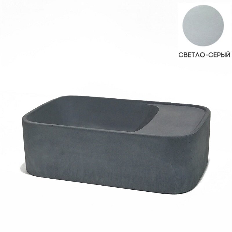 Изображение товара Раковина Onlybeton Оазис 0111011102-S с полкой 36.5x23 см накладная светло-серый матовый