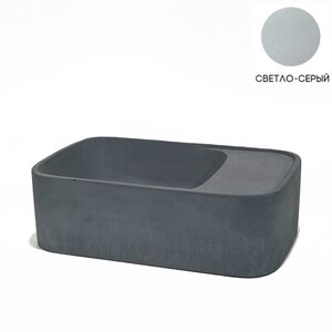 Изображение товара Раковина Onlybeton Оазис 0111011102-S с полкой 36.5x23 см накладная светло-серый матовый