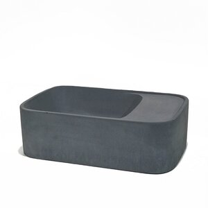 Изображение товара Раковина Onlybeton Оазис 0111011103-S с полкой из бетона, прямоугольная, тёмно-серая