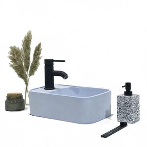 Изображение товара Раковина Onlybeton Оазис 0111011104-S с полкой 36.5 х 23 см, накладная, голубой матовый