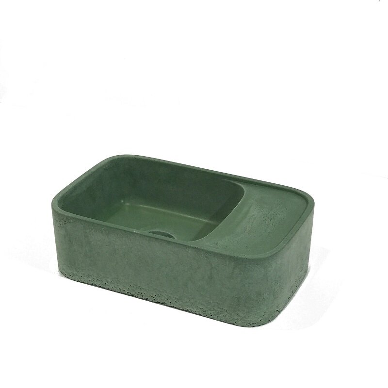 Изображение товара Раковина Onlybeton Оазис 0111011108-S с полкой 36.5х23 см, накладная, зеленый матовый