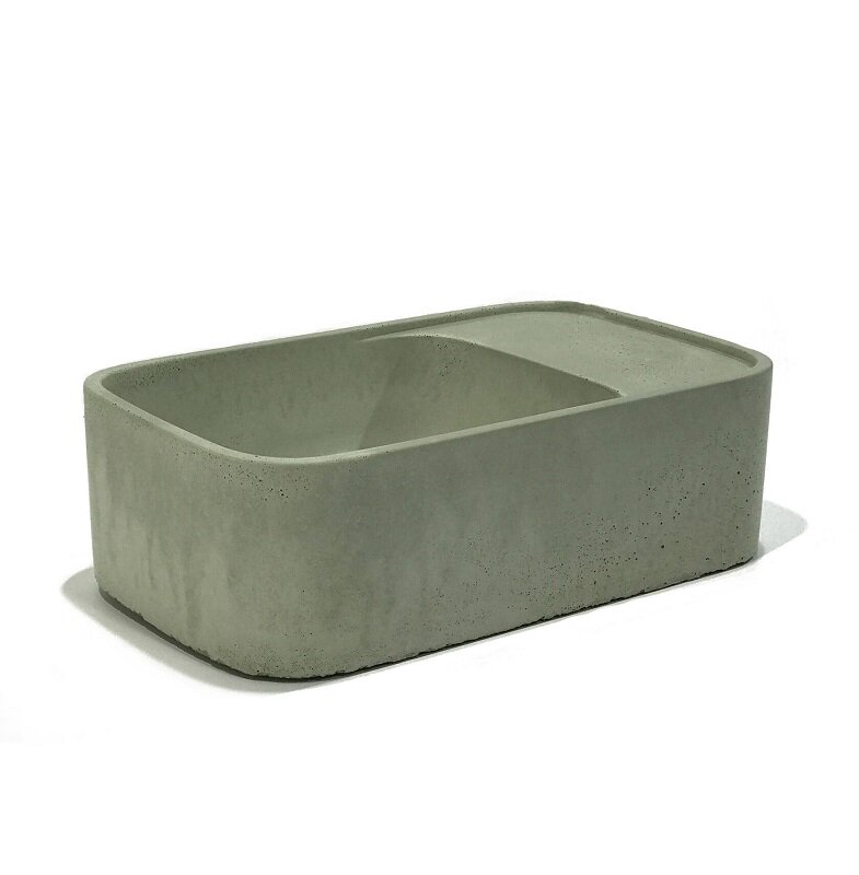 Изображение товара Раковина Onlybeton Оазис-S с полкой 36.5x23 см, оливковый матовый