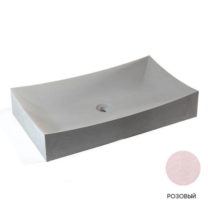 Изображение товара Раковина бетонная Onlybeton Ларго 70x40 см розовая матовая для ванной и кухни Изображение товара Раковина бетонная Onlybeton Ларго 70x40 см розовая матовая для ванной и кухни