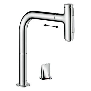 Изображение товара Смеситель для кухонной мойки Hansgrohe Metris Select, 73818000, хром