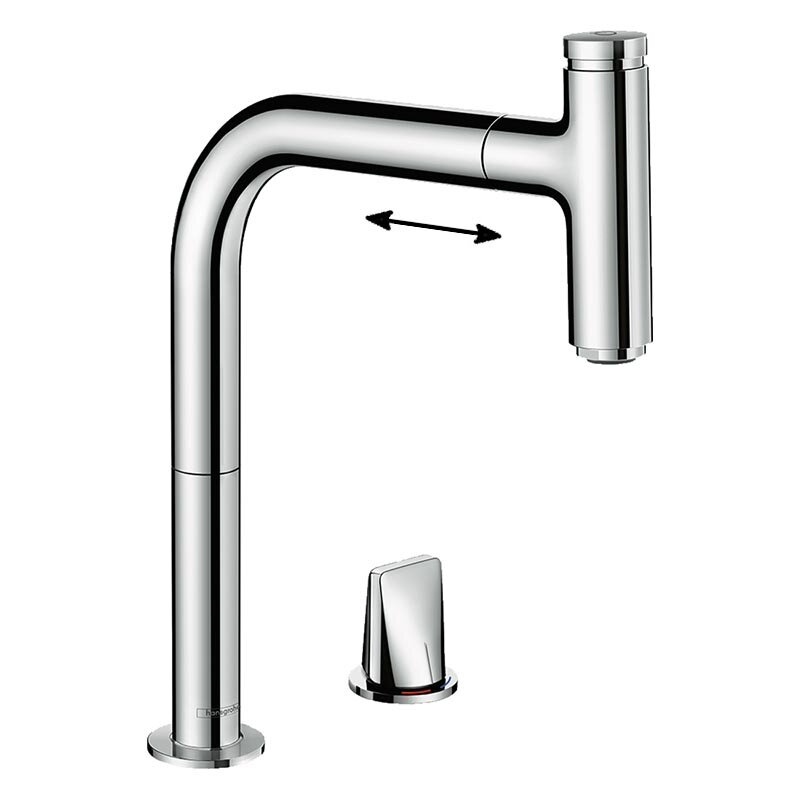 Изображение товара Смеситель для кухонной мойки Hansgrohe Metris Select хром 73804000 Изображение товара Смеситель для кухонной мойки Hansgrohe Metris Select хром 73804000