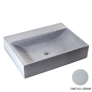 Изображение товара Раковина Onlybeton Волна 0111012202 с полкой 60х44.5 см, бетон, накладная, светло-серый матовый