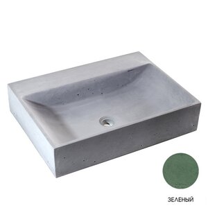Изображение товара Раковина Onlybeton Волна 0111012208 с полкой, 60 х 44.5 см, накладная, зелёный матовый