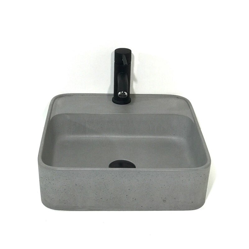 Изображение товара Раковина Onlybeton Оазис 0111017201-М накладная 39х40.5 см серый матовый бетон