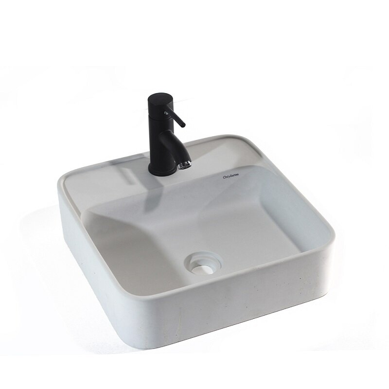 Изображение товара Раковина Onlybeton Оазис 0111017202-М с полкой 39x40.5 см бетон светло-серый