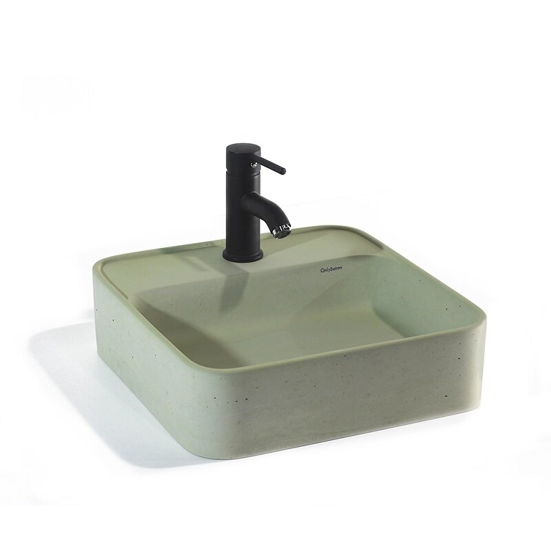 Изображение товара Раковина Onlybeton Оазис 0111017209-М накладная 39х40.5 см оливковый матовый