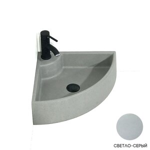 Изображение товара Угловая раковина Onlybeton Сектор 40 см светло-серая