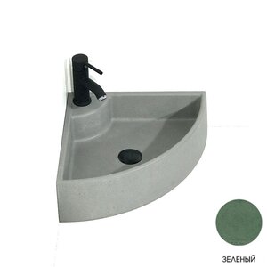 Изображение товара Раковина Onlybeton Сектор 0111016208 40 см, угловая, зелёный матовый