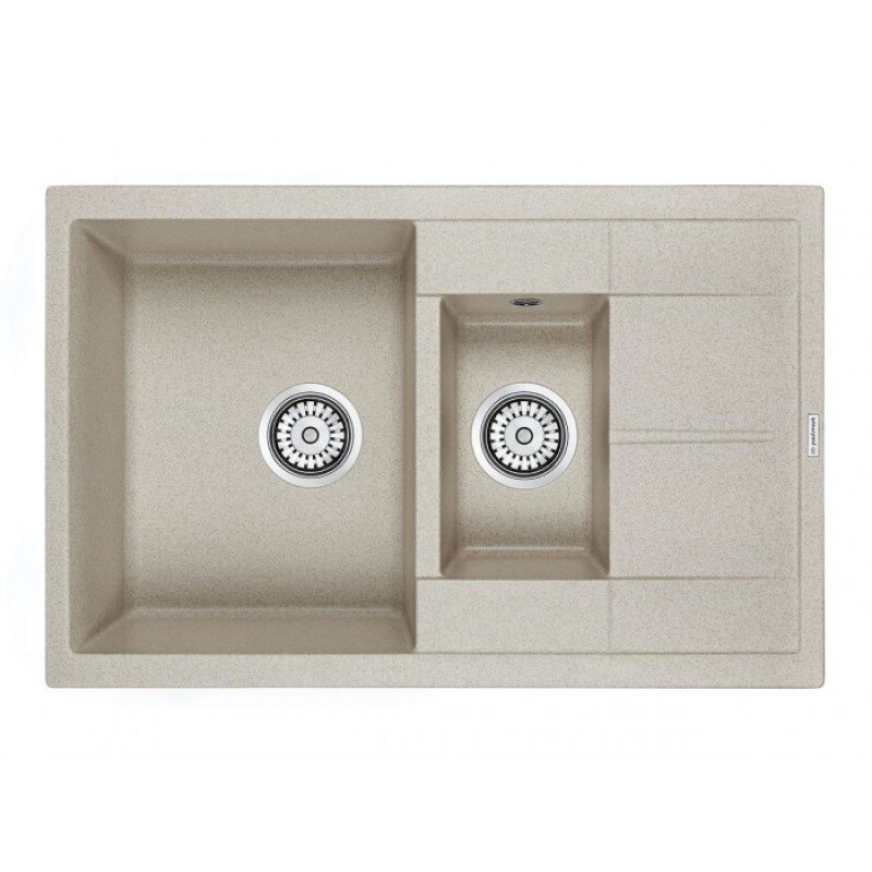 Изображение товара Мойка кухонная Paulmark Flugen PM237850-BE, 77.5 см, кварцевая, бежевый