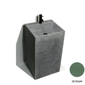 Изображение товара Раковина Onlybeton Монолит 0121018208 51 х 46 см, высота 89 см, напольная, зелёный матовый