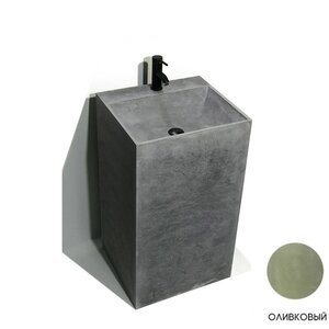 Изображение товара Раковина Onlybeton Монолит 0121018209 51 х 46 см, высота 89 см, напольная, оливковый матовый