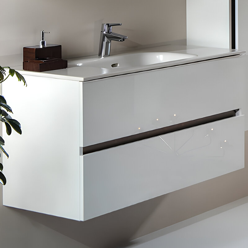 Изображение товара Тумба под раковину Armadi Art Vallessi 100 см белая подвесная