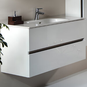 Изображение товара Тумба под раковину Armadi Art Vallessi 100 см подвесная, белый глянцевый, 837-100-W