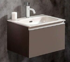 Изображение товара Тумба под раковину Armadi Art Vallessi 60 см подвесная антрацит глянцевая