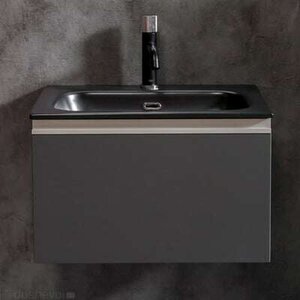 Изображение товара Тумба под раковину Armadi Art Vallessi 60 см подвесная, антрацит матовый, 837-060-A matt