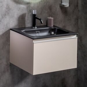 Изображение товара Тумба под раковину Armadi Art Vallessi 60 см подвесная кашемир матовый