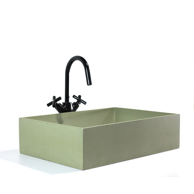 Изображение товара Раковина Onlybeton Англичанка 0111007109-S, 50 х 35 см, накладная, оливковый матовый