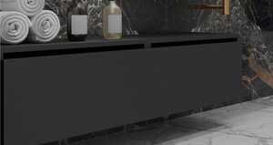 Изображение товара Тумба под раковину Armadi Art Flat 140 см антрацит матовый подвесная
