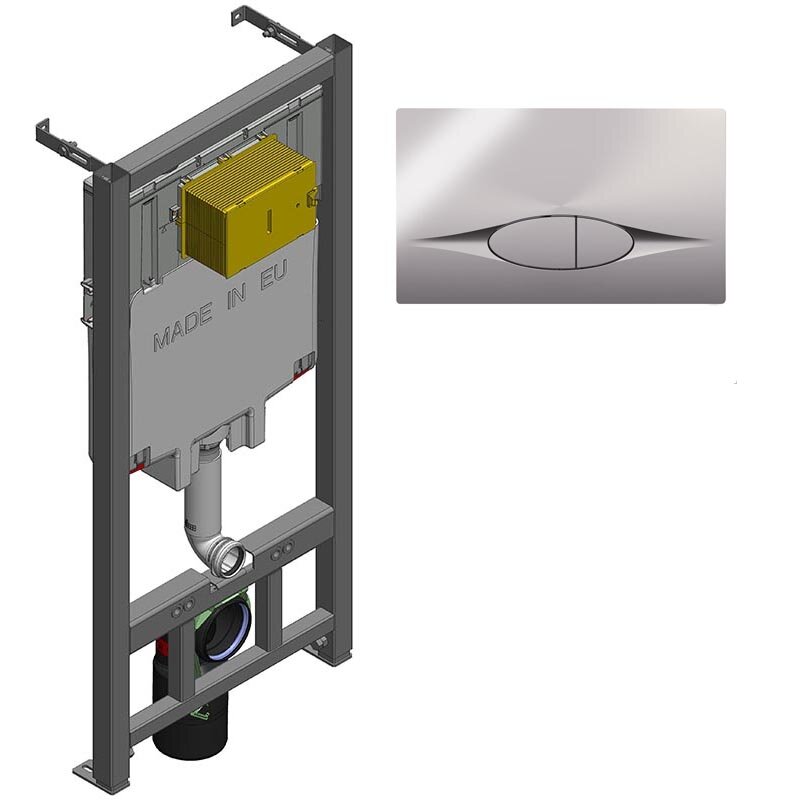 Изображение товара Инсталляция для унитаза Jacob Delafon E21822-CP с хромированной клавишей смыва