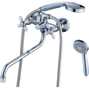 Изображение товара Смеситель для ванны и душа Cron, с душевым гарнитуром, хром/белый, CN22127-8