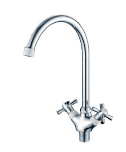 Изображение товара Смеситель для кухонной мойки Cron, хром/белый, CN46142-8