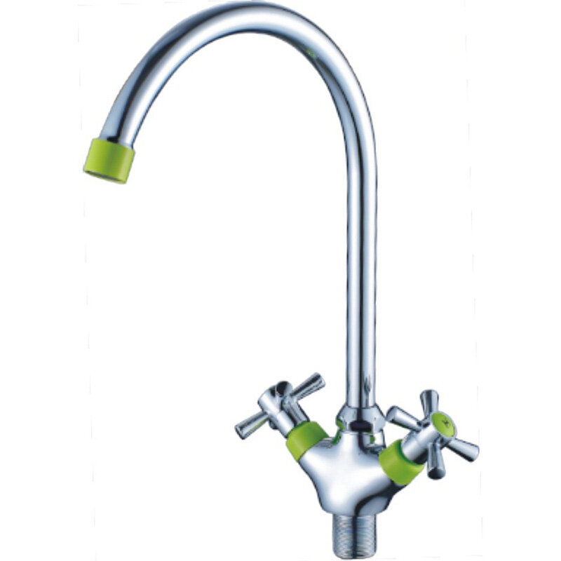 Изображение товара Смеситель для кухонной мойки Cron, хром/зеленый, CN46142-12