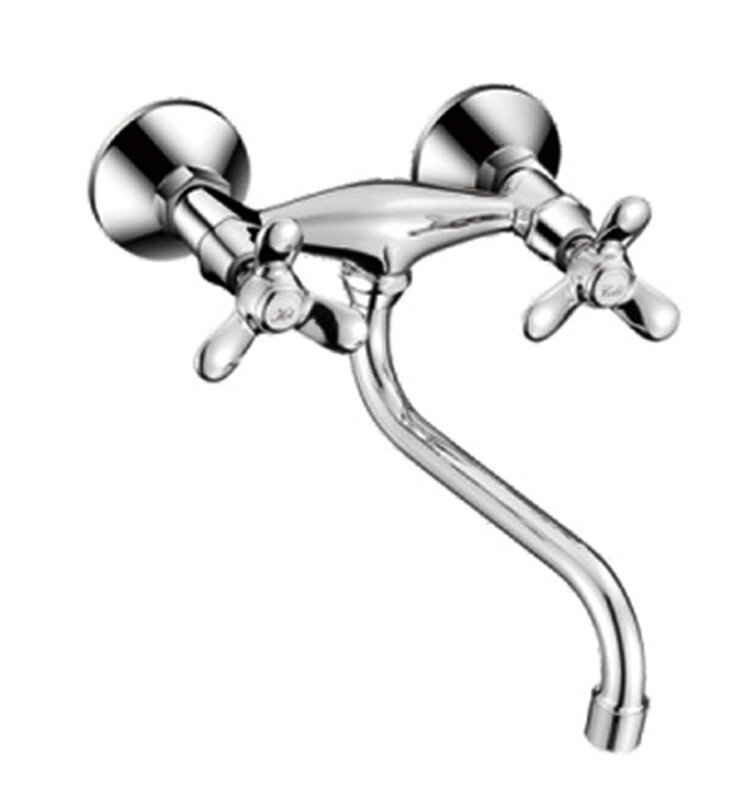 Изображение товара Смеситель для кухонной мойки Cron CN4612 хром двухвентильный с поворотным изливом