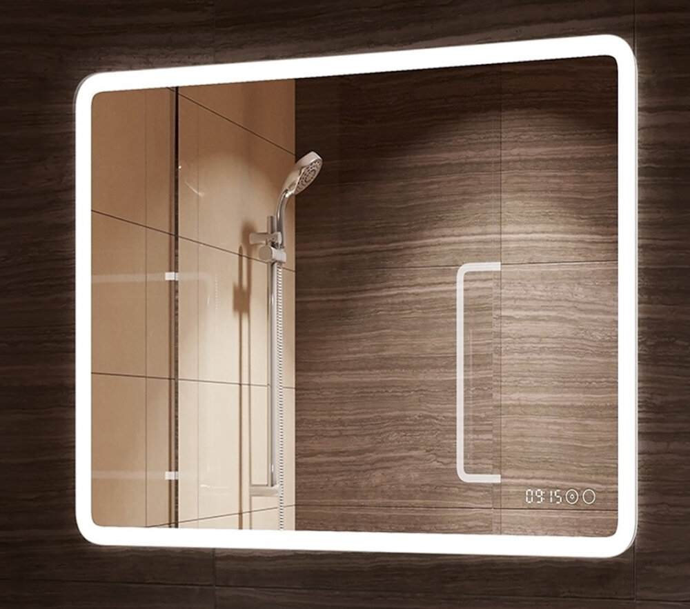 Изображение товара Зеркало Континент Demure Led 80 см с подсветкой и часами