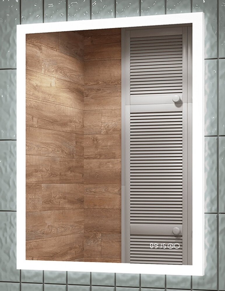 Изображение товара Зеркало Континент Sevilla Led 60 см с подсветкой часы и антизапотевание