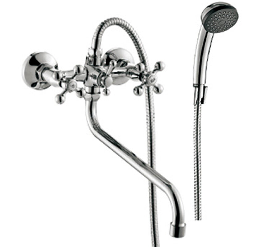 Изображение товара Смеситель для ванны и душа Cron CN2308 хром двухвентильный с поворотным изливом