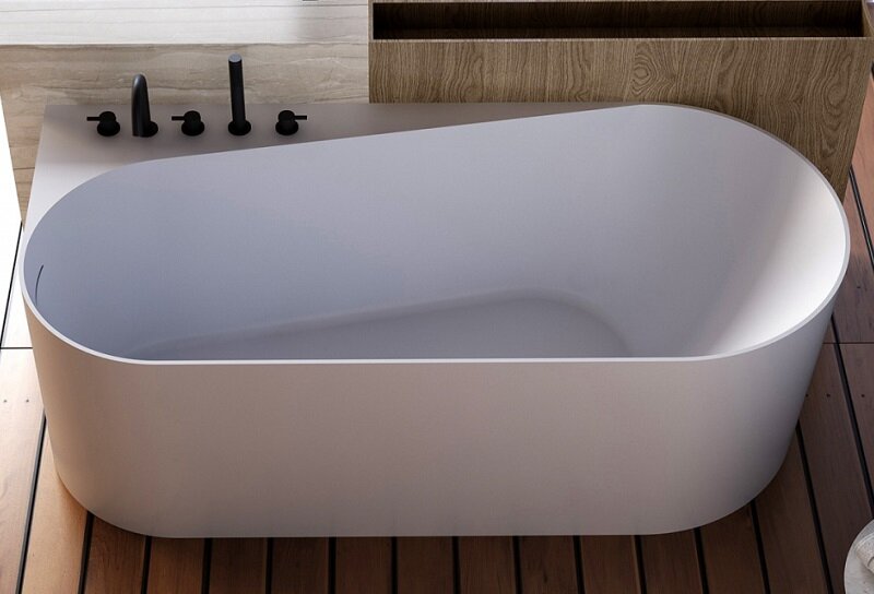 Изображение товара Акриловая ванна Abber 150x75 см встраиваемая белая угловая