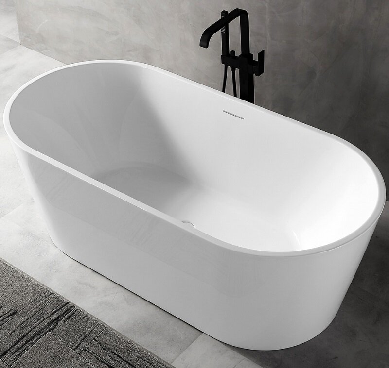 Изображение товара Акриловая ванна Abber 150х75 см овальная отдельностоящая белая