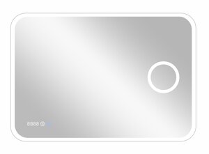 Изображение товара Зеркало Континент Bliss Led 100 см, с подсветкой, часы, встроенное увеличительное зеркало 3x, ЗЛП256