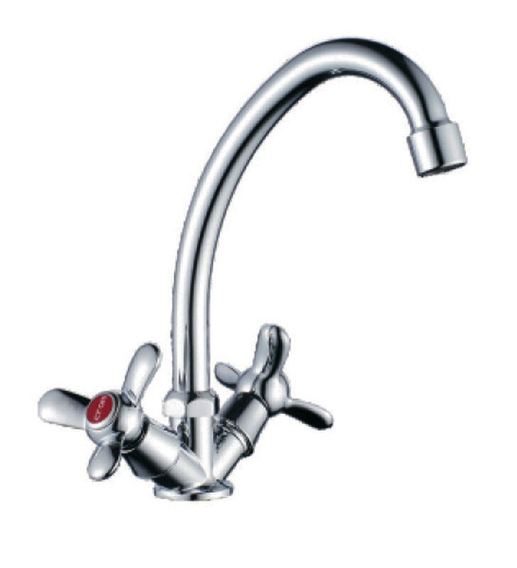 Изображение товара Смеситель для кухонной мойки Cron CN4012 хром двухвентильный с поворотным изливом