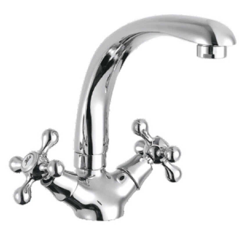 Изображение товара Смеситель для кухонной мойки Cron CN4408 хром поворотный излив двухвентильный