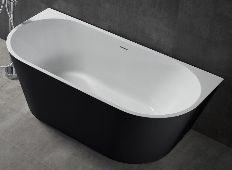 Изображение товара Ванна акриловая Abber 170 х 80 x 60 см, цвет белый, внешняя панель черная матовая, AB9216-1.7MB