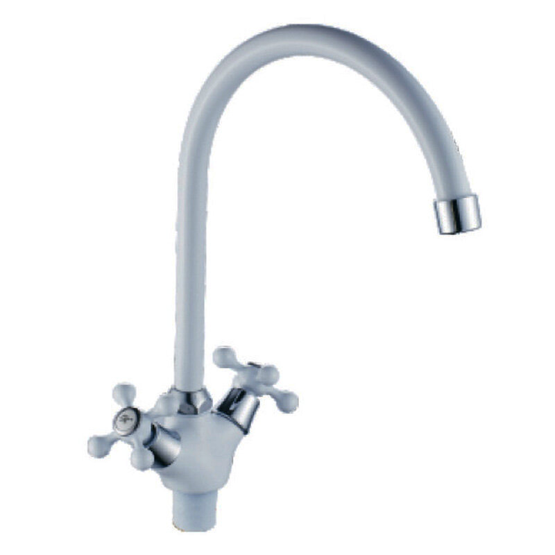 Изображение товара Смеситель для кухонной мойки Cron CN4308-8 белый/хром