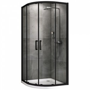 Изображение товара Душевой уголок Abber Schwarzer Diamant AG01090B, 90 х 90 см, стекло прозрачное, профиль черный матовый