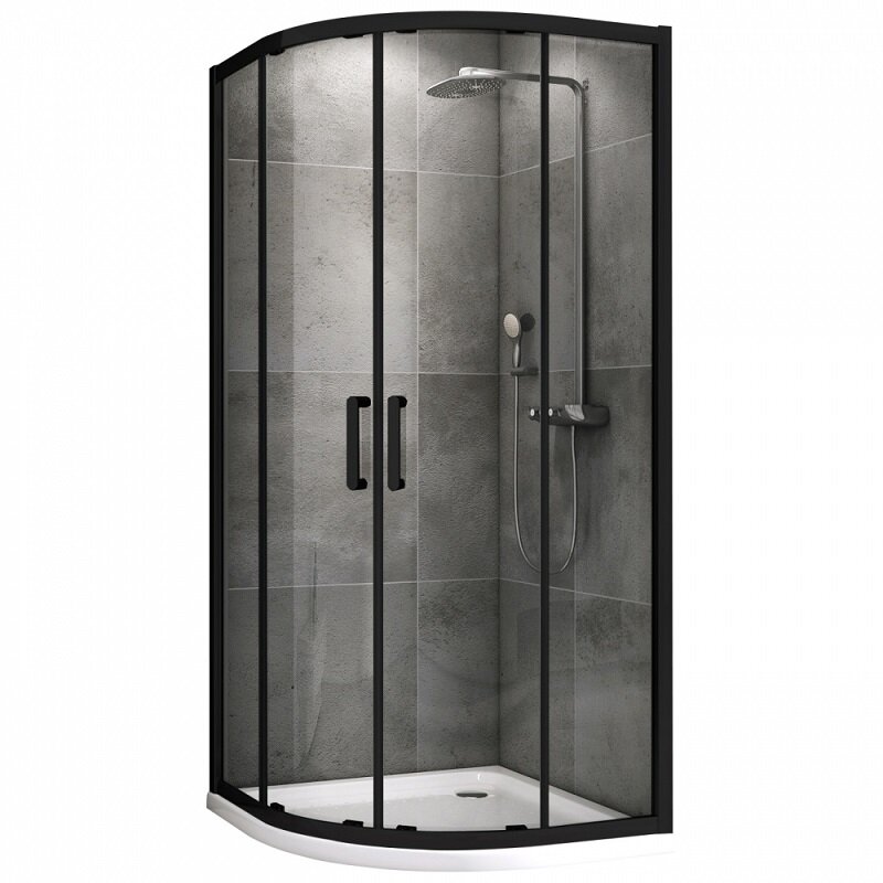 Изображение товара Душевой уголок Abber Schwarzer Diamant AG01100B 100x100 cm черный матовый