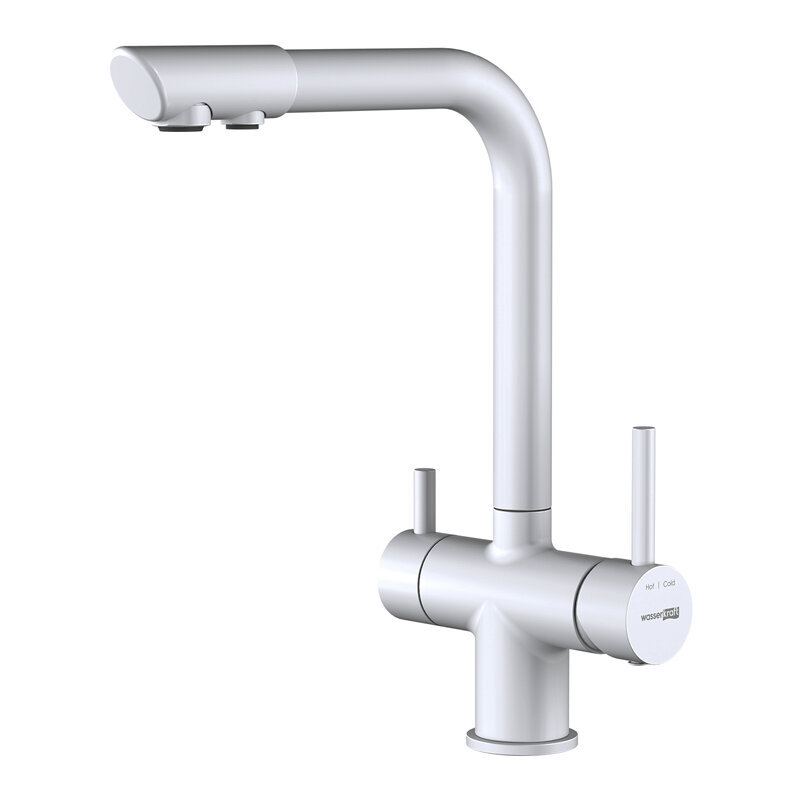 Изображение товара Смеситель для кухонной мойки WasserKRAFT, с подключением фильтра питьевой воды, белый, A8357