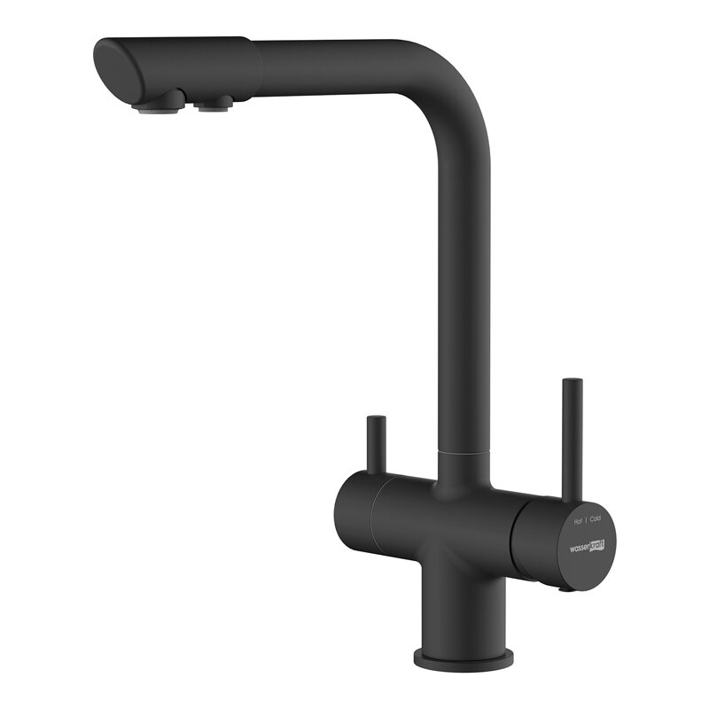 Изображение товара Смеситель для кухонной мойки WasserKRAFT с подключением фильтра Black A8367